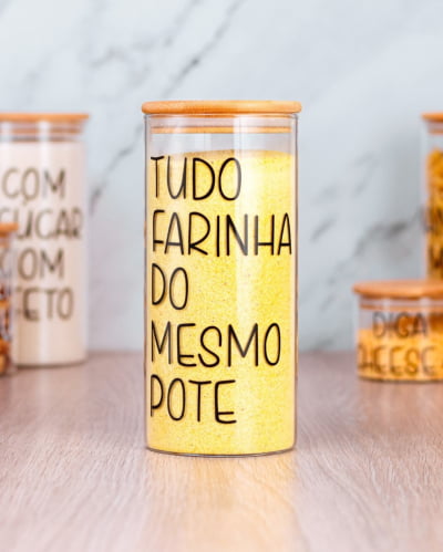 Pote Hermético Tudo Farinha do Mesmo Pote - 1,3L