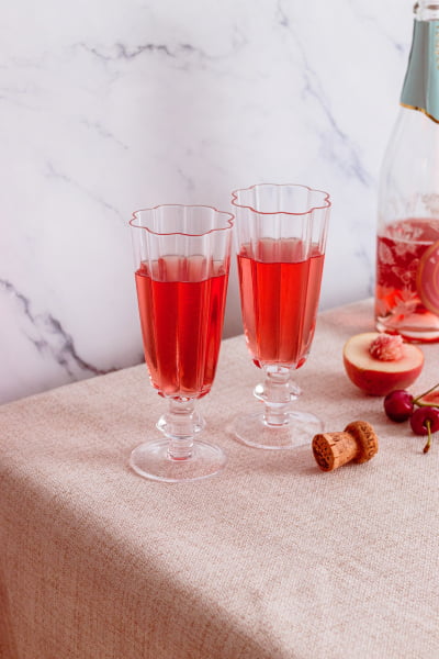 Taça para Champagne Bloomy Transparente com Formato de Flor 270mL